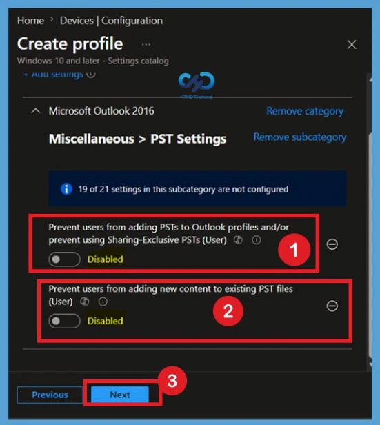 Disable PST Access in Microsoft Outlook to Prevent Unmanaged Email Storage using Intune Policy 6 Disable PST Access in Microsoft Outlook to Prevent Unmanaged Email Storage using Intune Policy- Fig.5