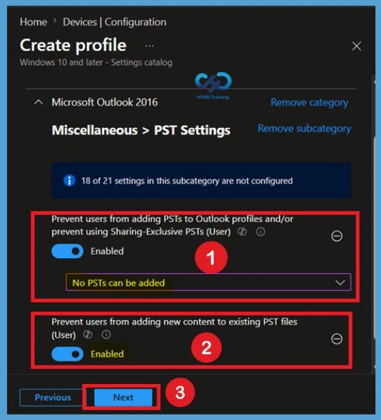 Disable PST Access in Microsoft Outlook to Prevent Unmanaged Email Storage using Intune Policy 7 Disable PST Access in Microsoft Outlook to Prevent Unmanaged Email Storage using Intune Policy- Fig.6