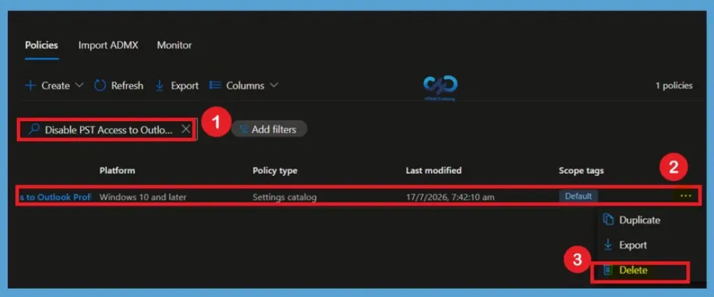 Disable PST Access in Microsoft Outlook to Prevent Unmanaged Email Storage using Intune Policy 15 Disable PST Access in Microsoft Outlook to Prevent Unmanaged Email Storage using Intune Policy- Fig.14