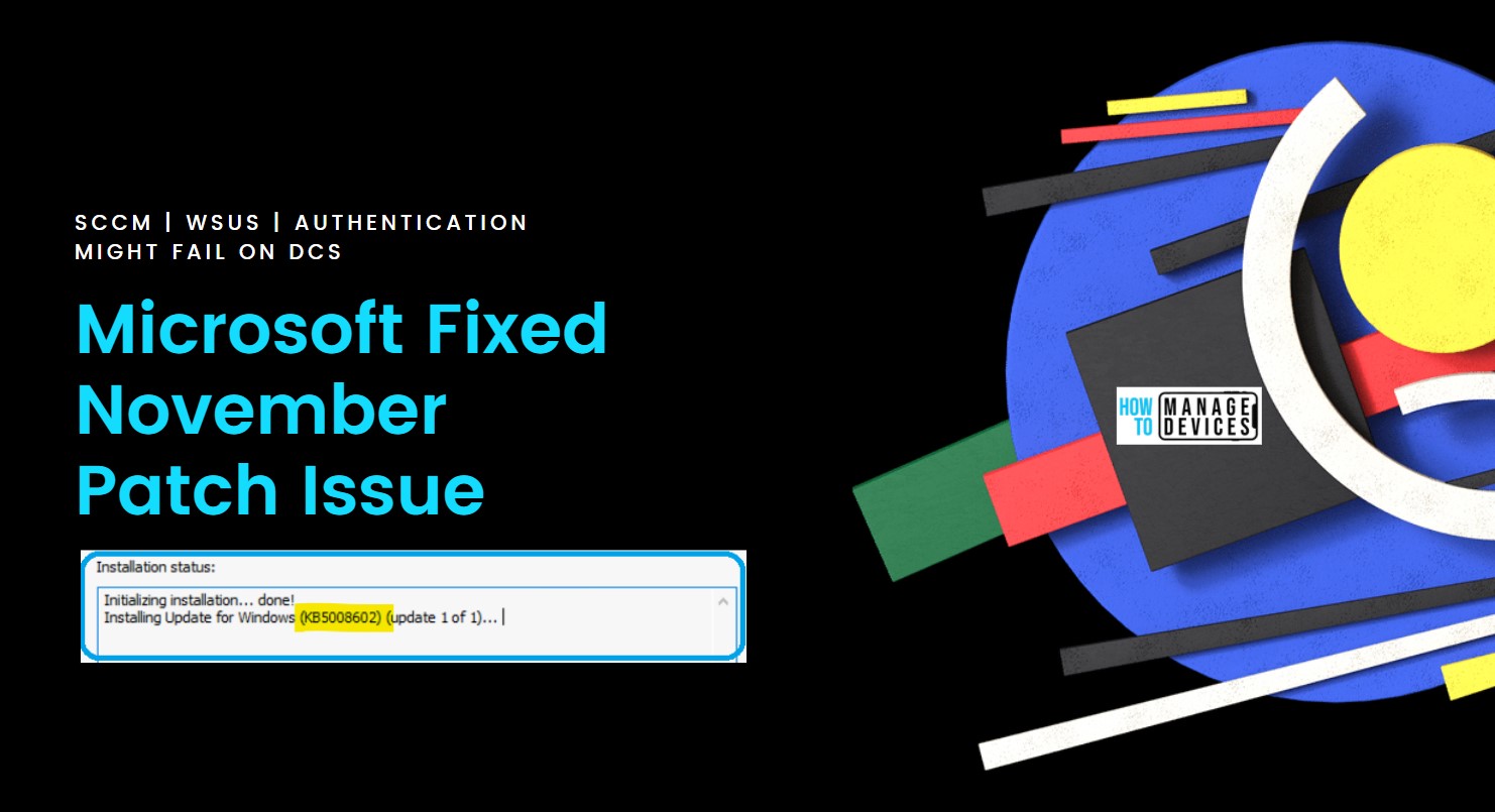 Microsoft Fixed November Patch Issue DCs