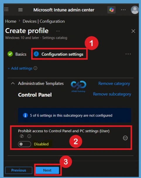 Prohibit Access to Control Panel and PC Settings to Prevent Users from Modifying System Settings using Intune Policy -Fig.5