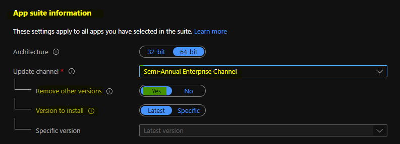  Architecture & Update Channel Options for Microsoft 365 Apps or MS Teams 