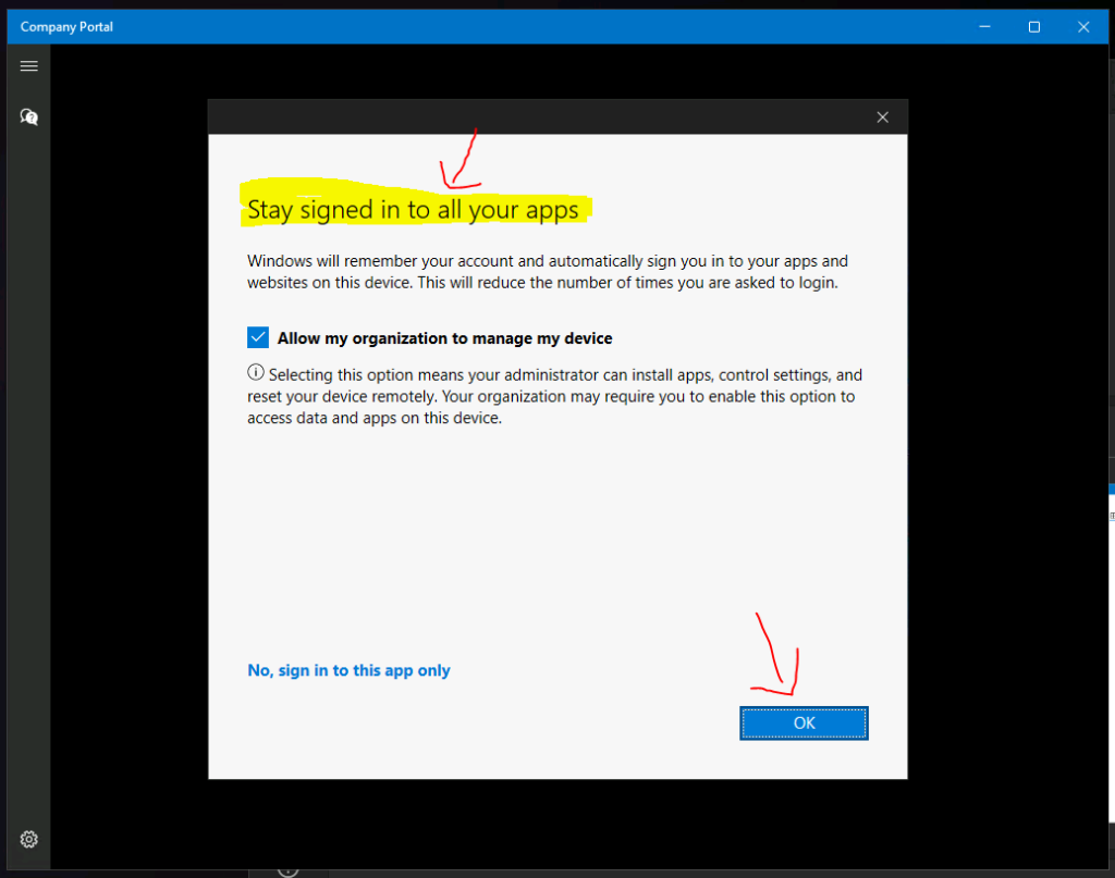 Windows 11 Intune Enrollment Process using Company Portal Application Settings App 3