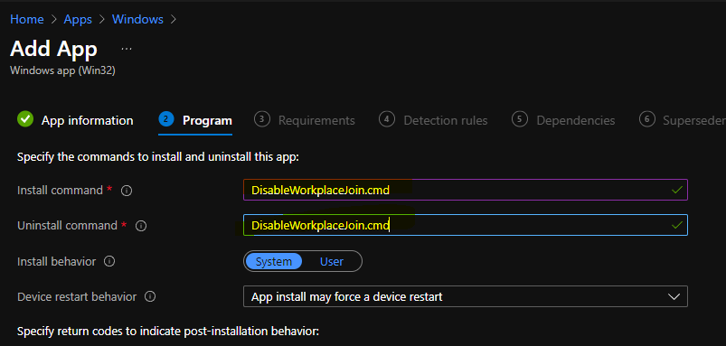  Create Intune Win32 app to Block Workplace Join using Intune