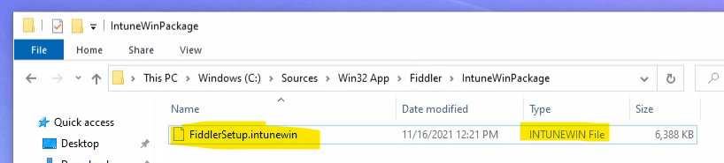  Convert FiddlerSetup.EXE to IntuneWin Format 