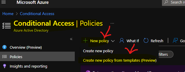  Conditional Access Policy Template - Enable MFA for Admins Azure AD Conditional Access Policy