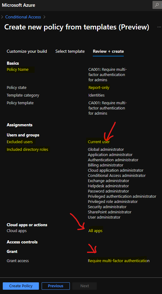 Easiest Method to Enable MFA for Admins using Azure AD Conditional Access 1