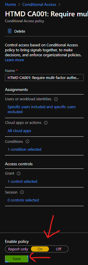  How to Change Azure AD Conditional Access Policy Read-Only to ON mode 