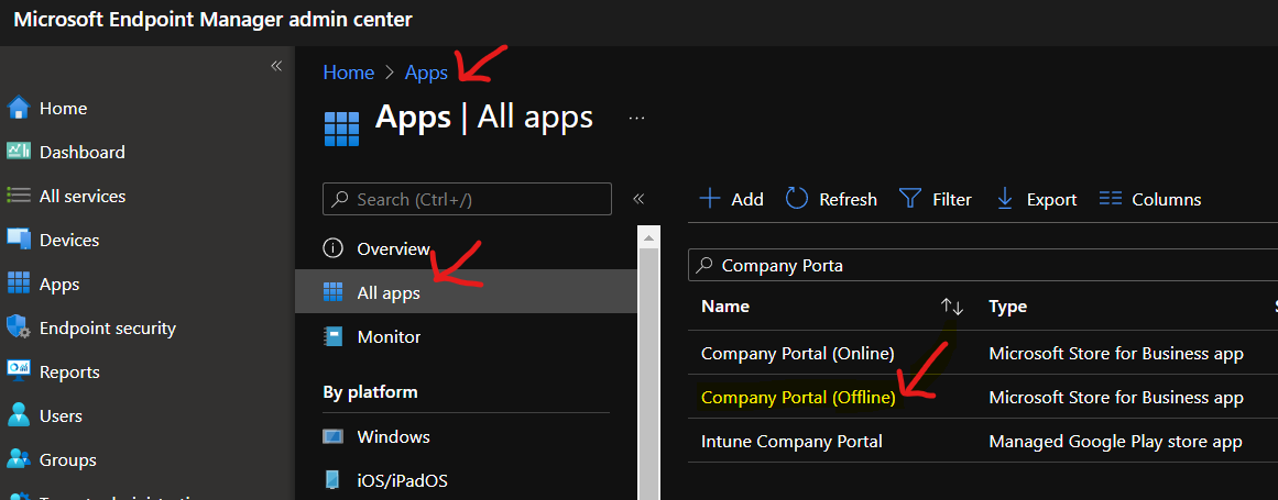 Install Windows Company Portal Offline Version Using Intune For AVD ...