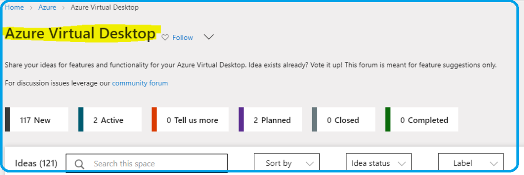  Azure Virtual Desktop Feedback 