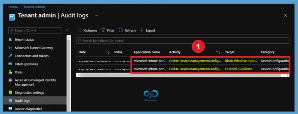Intune Audit Logs Track Who Created Deleted Device Configuration using Intune- Fig.6