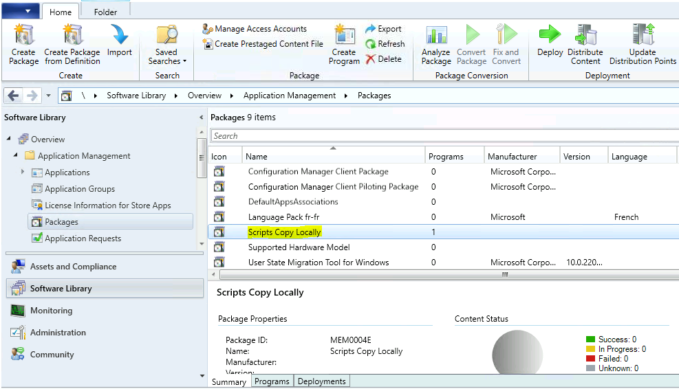 Package Successfully Created - Copy Files to Client Machines Using SCCM