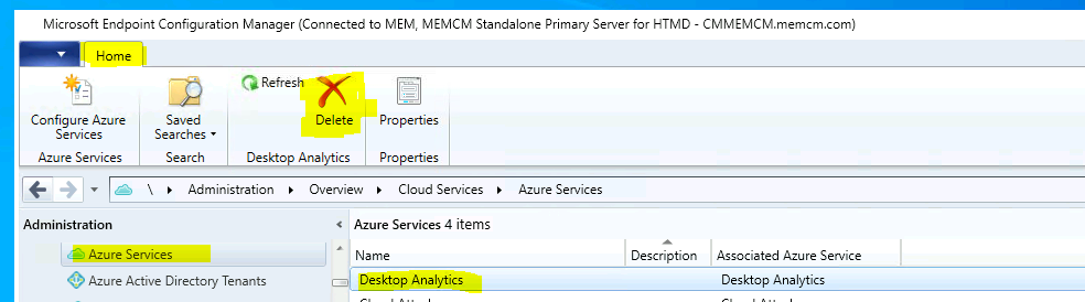  Remove Cloud Services to Delete Azure AD Apps - Desktop Analytics 