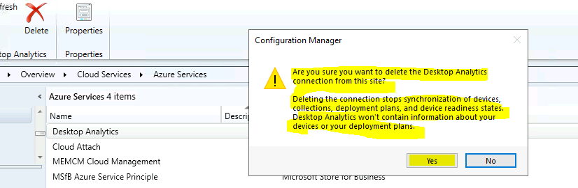  Remove Cloud Services to Delete Azure AD Apps - Desktop Analytics 