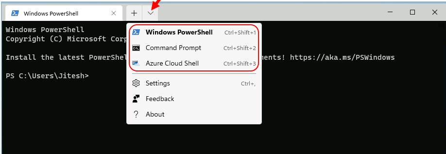 Windows Terminal Default Command Line in Windows 11