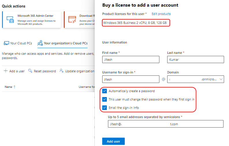 Assign Windows 365 Cloud PC License from Cloud PC Portal 2