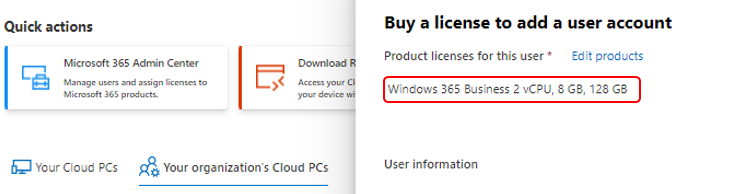 Assign Windows 365 Cloud PC License from Cloud PC Portal 1