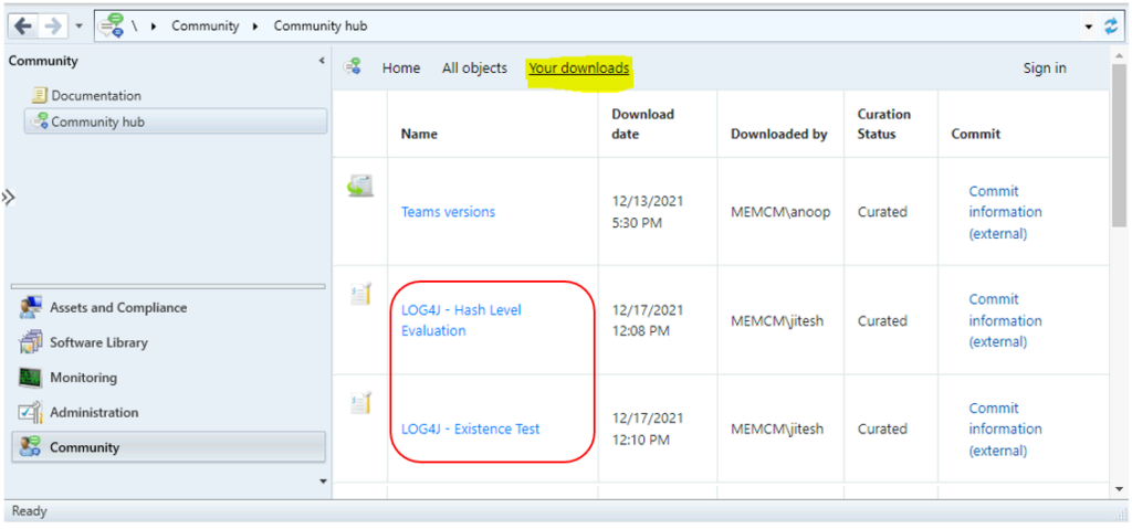 Find LOG4J Configuration Items ConfigMgr Community Hub 4