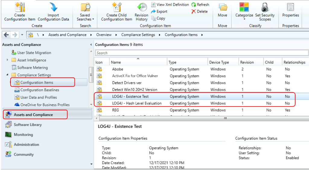 Find LOG4J Configuration Items ConfigMgr Community Hub 5