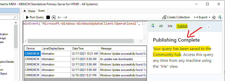 Publish CMPivot Query to the SCCM Community Hub Contributions 9 Publish CMPivot Query to SCCM Community Hub