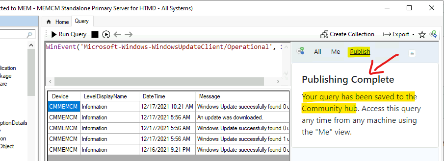 Publish CMPivot Query to SCCM Community Hub