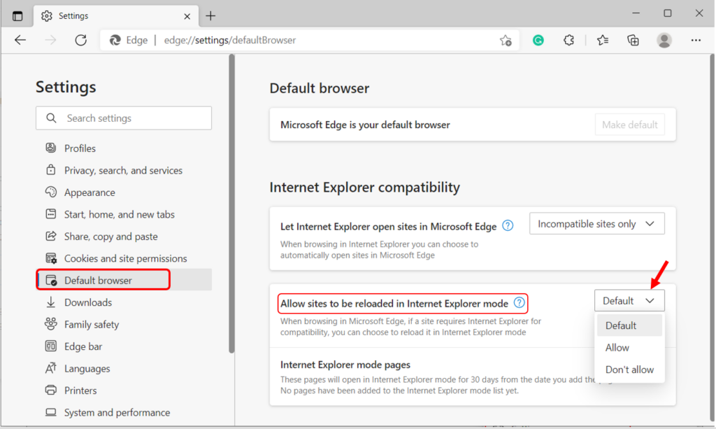 Enable Internet Explorer Mode in Microsoft Edge 4 Enable Internet Explorer Mode in Microsoft Edge 2