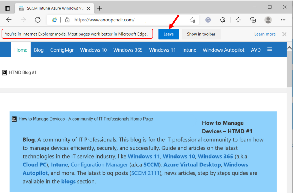 Enable Internet Explorer Mode In Microsoft Edge HTMD Blog