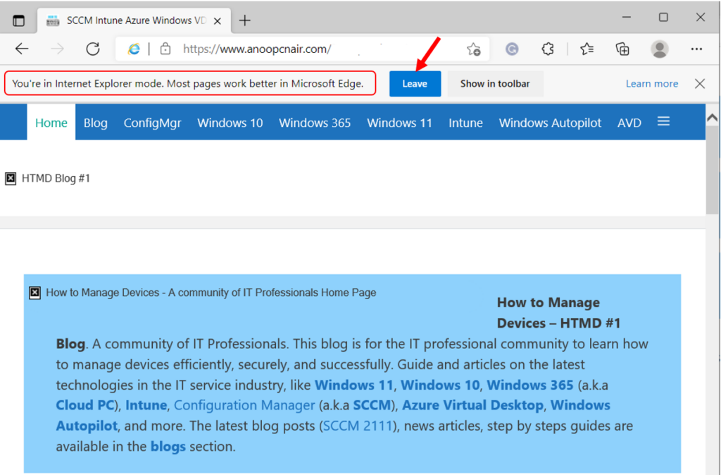 Enable Internet Explorer Mode in Microsoft Edge 3