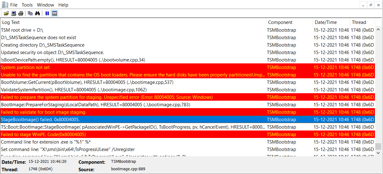 FIX SCCM Task Sequence Failed Error 0x80004005 HTMD Blog