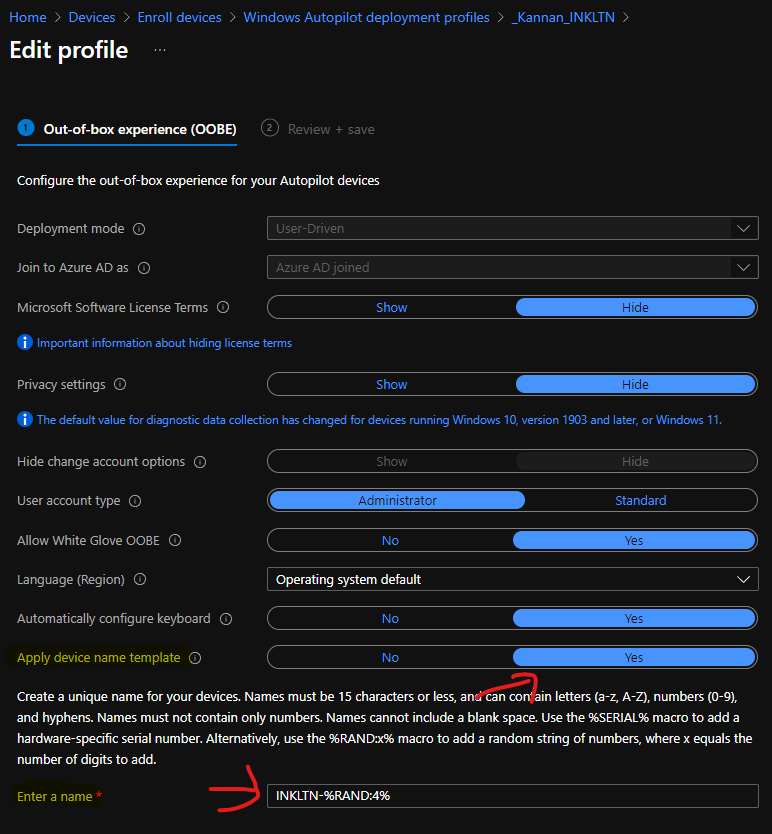 Set Computer Name During Windows Autopilot Hybrid Azure AD Join using Intune 11 Device Name Template to Set Computer Names During Windows Autopilot