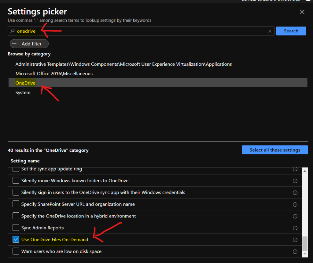  Enable OneDrive Files On-Demand Policy using Intune 