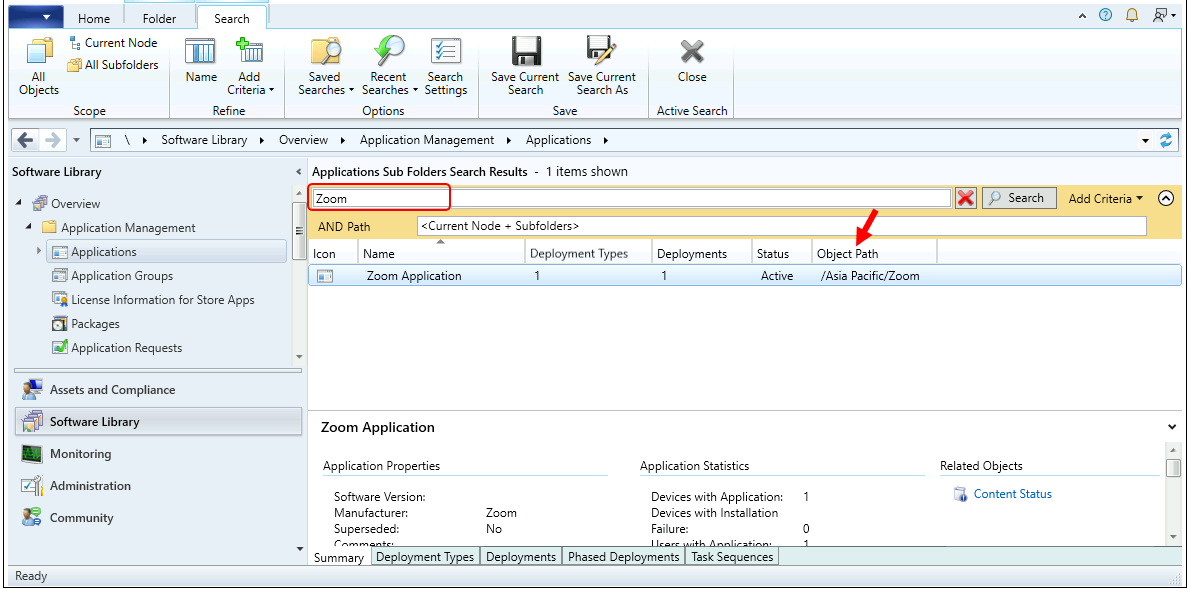 Quickly Find SCCM Applications Path In ConfigMgr Console HTMD Blog