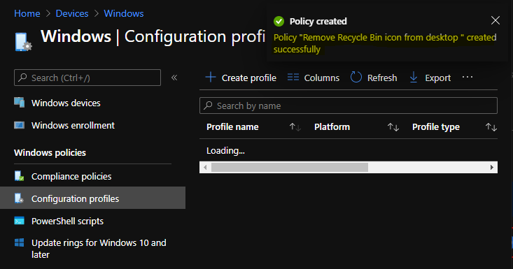 Remove Recycle Bin Desktop Icon Using Intune 3