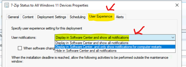 Switch ON the Notification from Deployment Settings