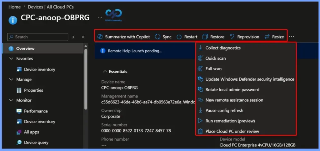 Windows 365 Cloud PC Remote Actions in Microsoft Intune | A Complete Guide - Fig.3