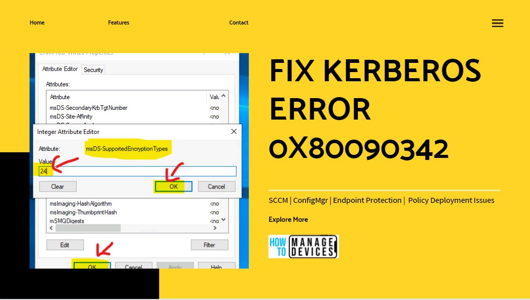 Fix Kerberos Error 0x80090342 SCCM Endpoint Protection Policy