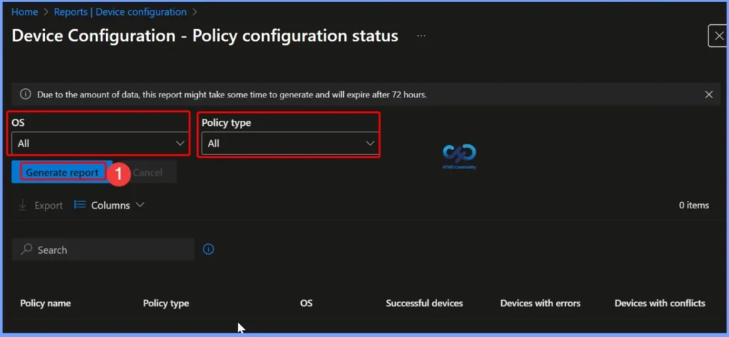 Intune Device Configuration Report for Policy Status and Device Compliance Overview - Fig.2