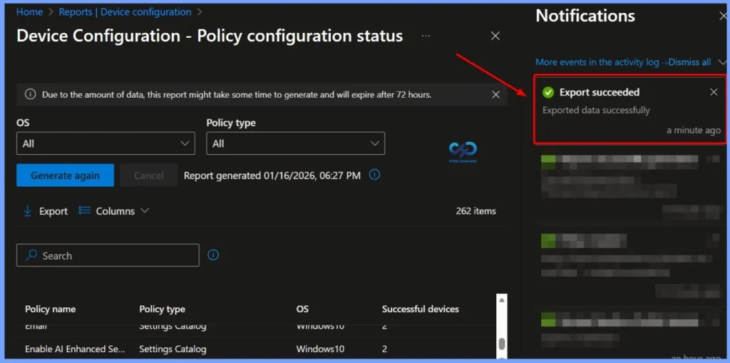 Intune Dehvice Configuration Report for Policy Status and Device Compliance Overview - Fig.8