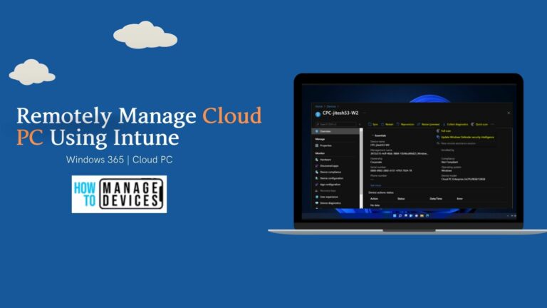 Remotely Run Windows 365 Cloud PC Device Actions Using Intune