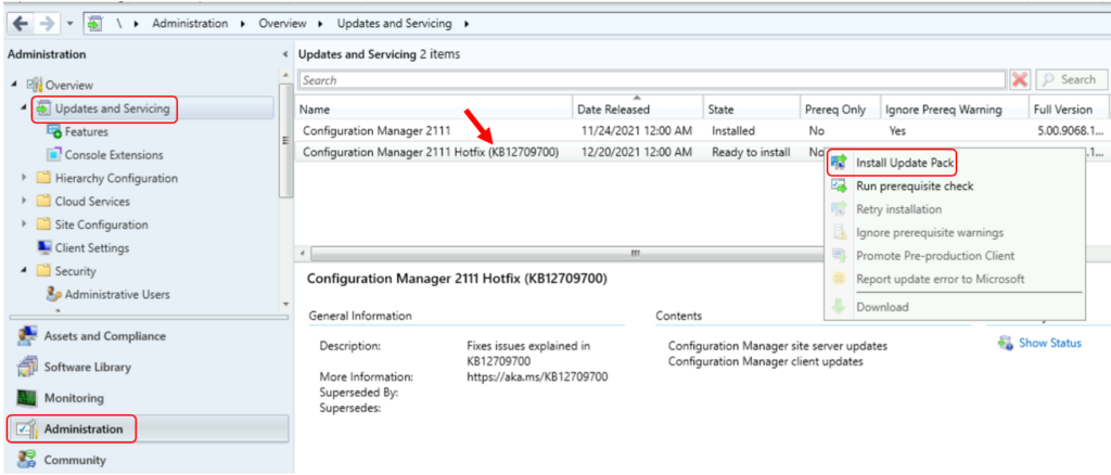 ConfigMgr 2111 Hotfix KB12709700