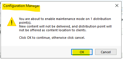 Enable SCCM Maintenance Mode for Distribution Point DPs Clients Primary Server 4 Enable SCCM Maintenance Mode for Distribution Point DPs Clients Primary Server 2