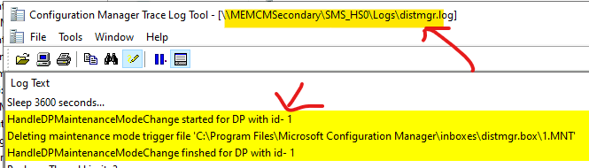 Enable SCCM Maintenance Mode for Distribution Point DPs Clients Primary Server 6 Log Files Related to SCCM Maintenance Mode for DPs