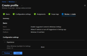 Disable Windows Spotlight Suggested Content In Settings Using Intune ...