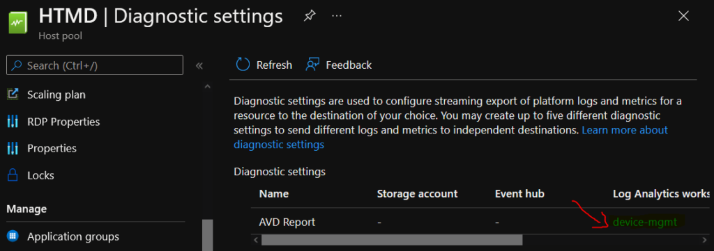 AVD Azure Monitor Diagnostic Settings Setup 3