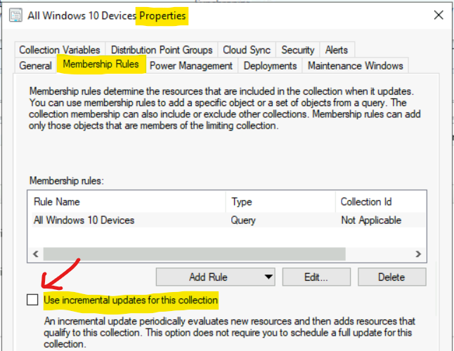 Change SCCM Collection Incremental Updates Schedule Interval 3 How to Disable SCCM Collection Incremental Updates