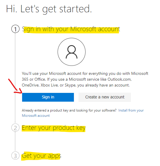 You'll need a Microsoft account to set up future versions of