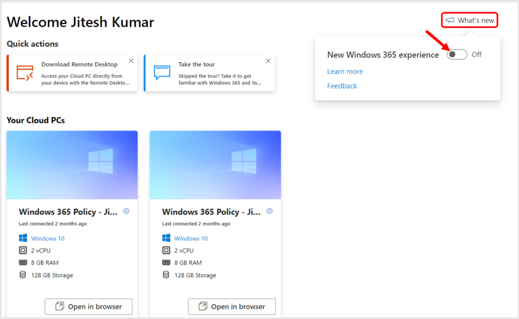 Windows 365 Cloud PC Password Reset Options | New Windows 365 Web Client Experience