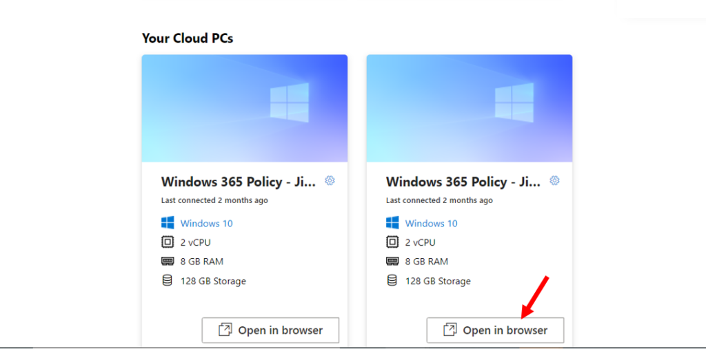 Windows 365 Cloud PC End User Experience