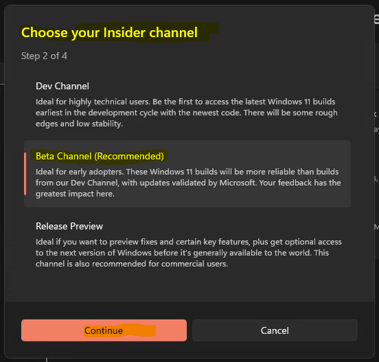 How to Choose Windows Insider Channel - Dev Beta Release