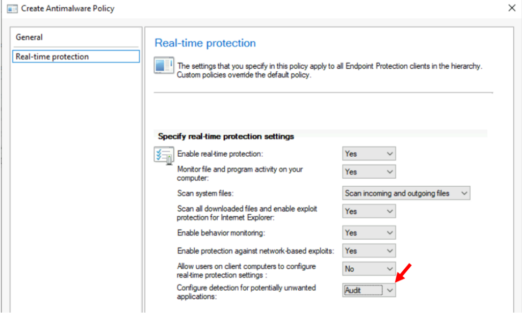 Enable Audit Mode for PUA Detection in SCCM 5 Enable Audit Mode for PUA Detection in SCCM